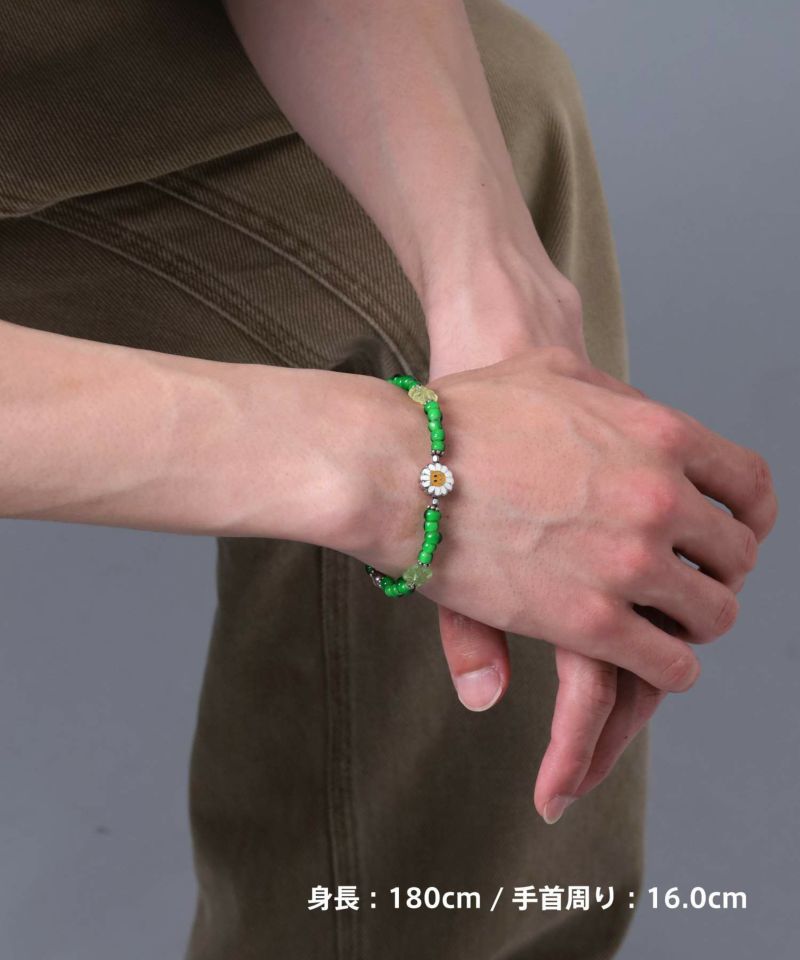 フラワーLEOブレスレット/グリーンカラー