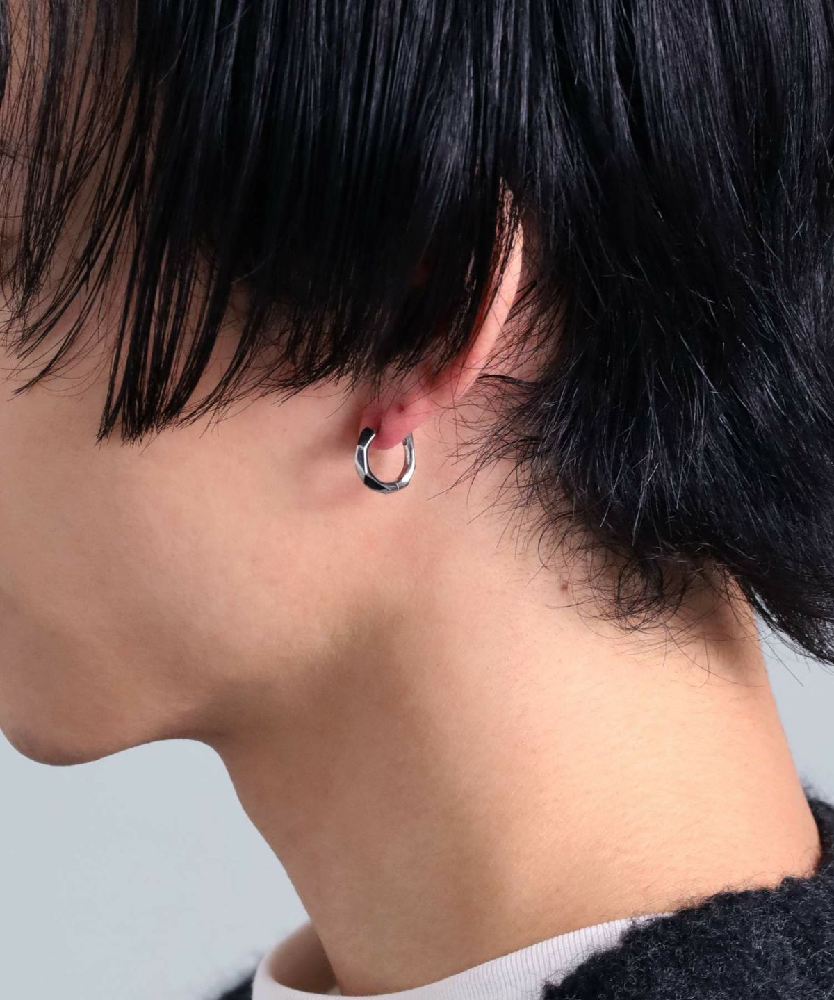 【限定展開】ディストーションフープピアス/サージカルステンレス316L（金属アレルギー対応）