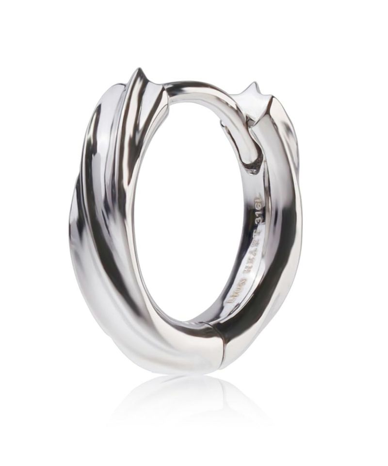 【限定展開】ツイストテクスチャーフープピアス/サージカルステンレス316L（金属アレルギー対応）