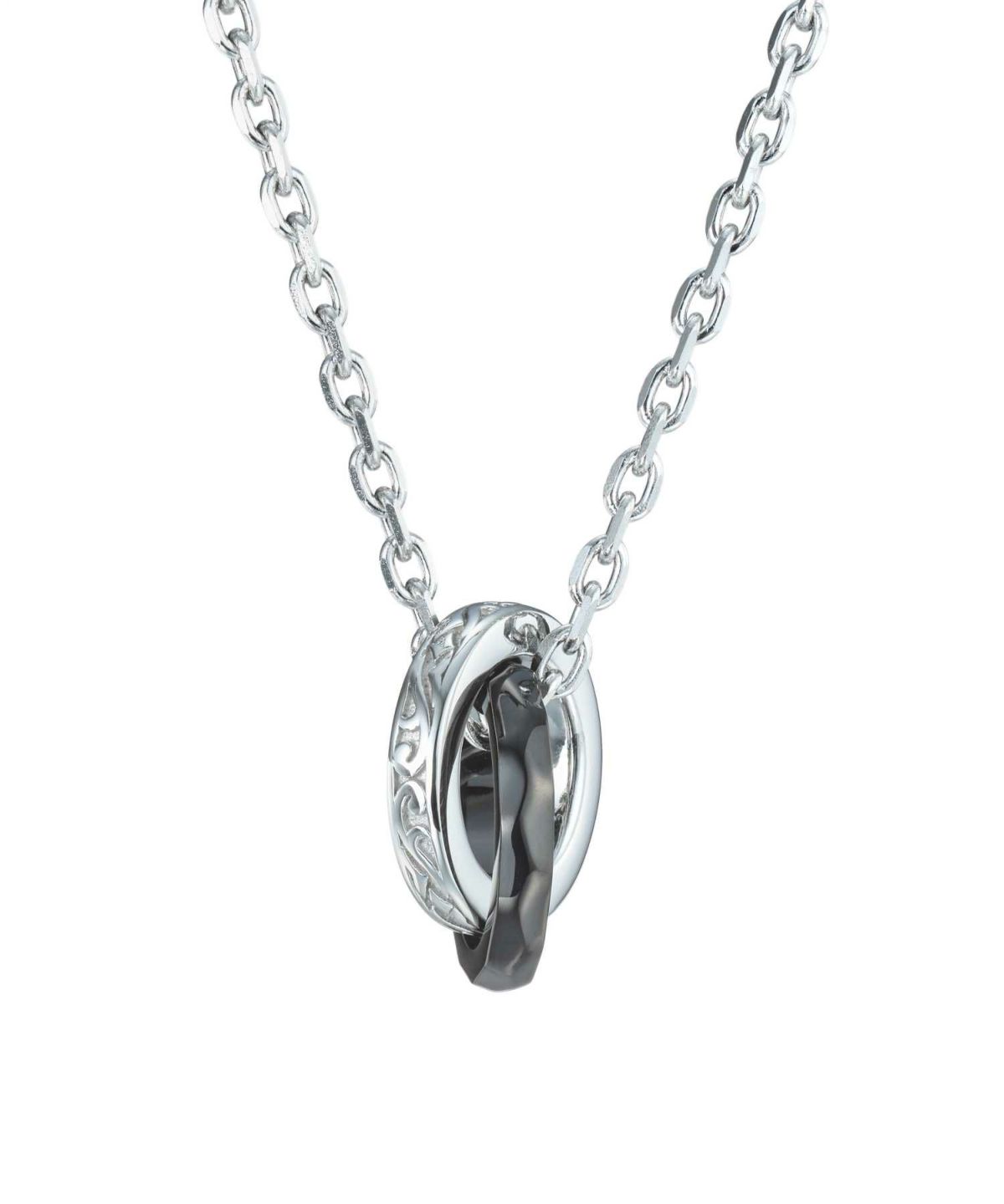 【限定展開】タテガミダブルリングネックレス/フラグメント/シルバー×ブラック/サージカルステンレス316L（金属アレルギー対応）