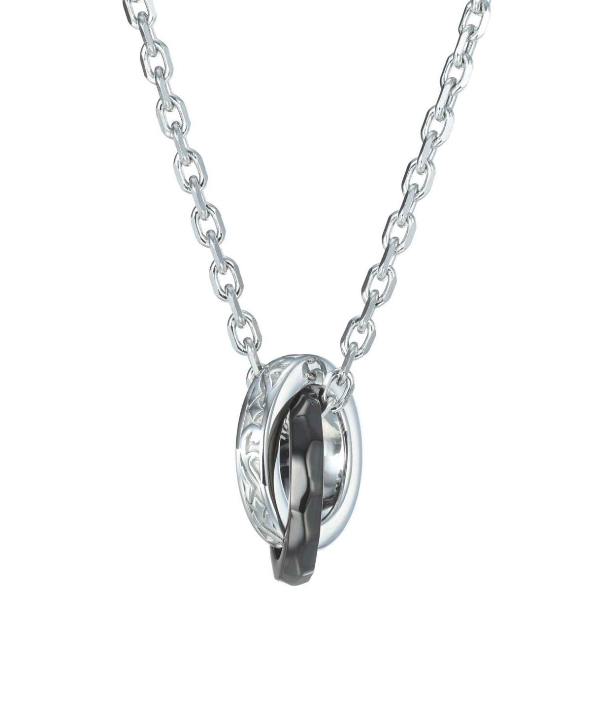 【限定展開】タテガミダブルリングネックレス/フラグメント/シルバー×ブラック/サージカルステンレス316L（金属アレルギー対応）