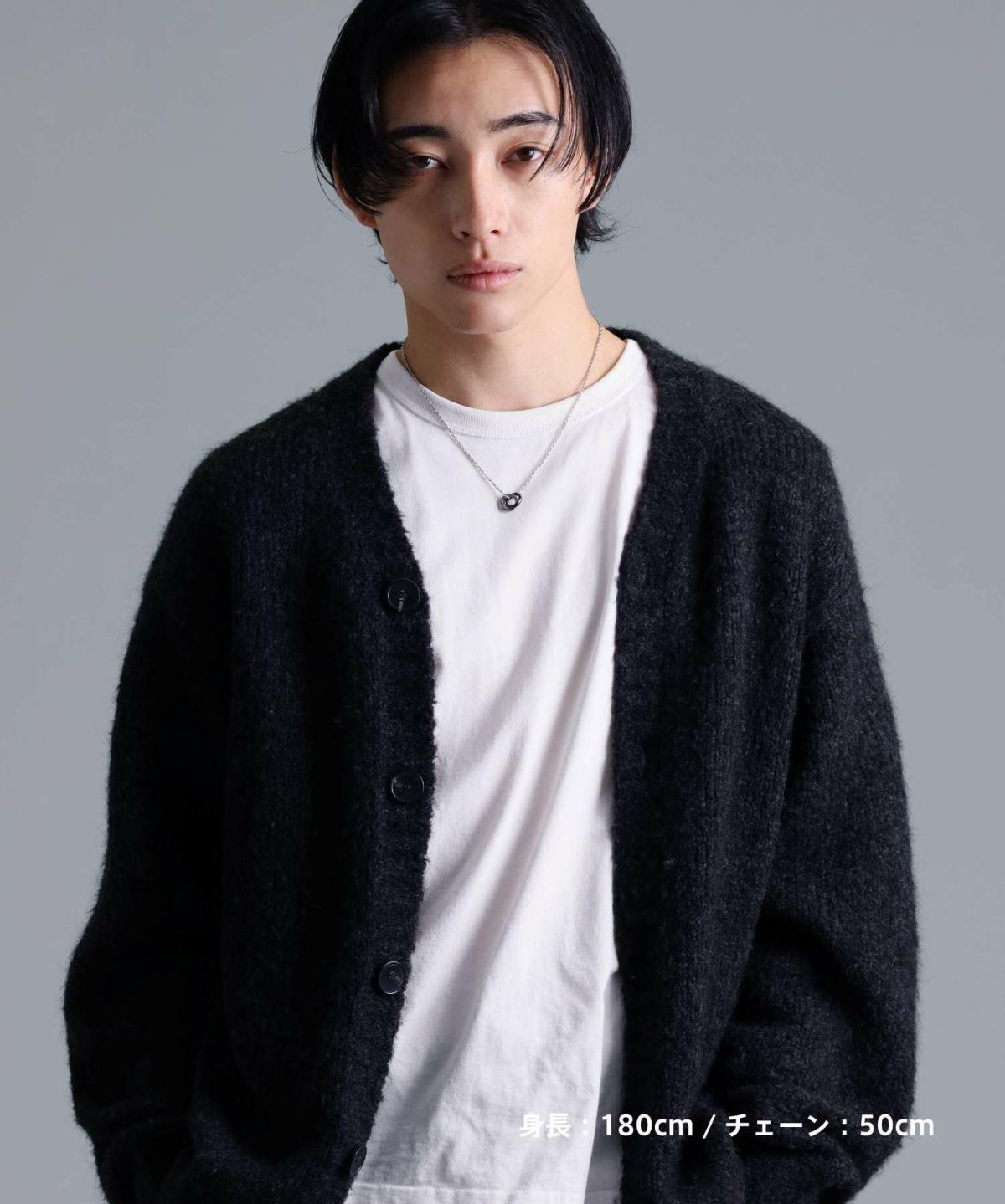 【限定展開】タテガミダブルリングネックレス/フラグメント/シルバー×ブラック/サージカルステンレス316L（金属アレルギー対応）