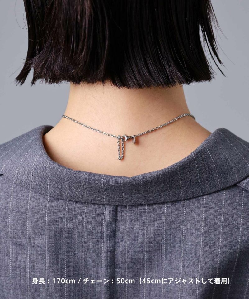 【限定展開】タテガミダブルリングネックレス/フラグメント/シルバー×ブラック/サージカルステンレス316L（金属アレルギー対応）