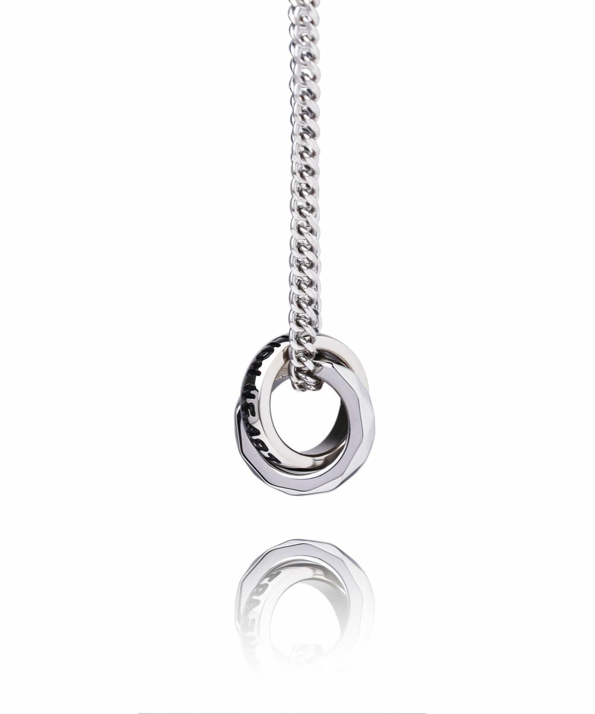 【限定展開】“THE EDGE”シグネチャーカッティングダブルリングネックレス/スペシャルパッケージ/サージカルステンレス（金属アレルギー対応）