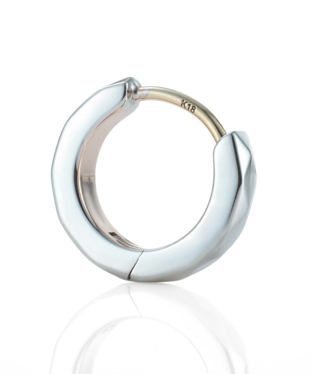 “THE EDGE”カッティングフープピアス/シルバー×ピンクゴールド/シルバー925