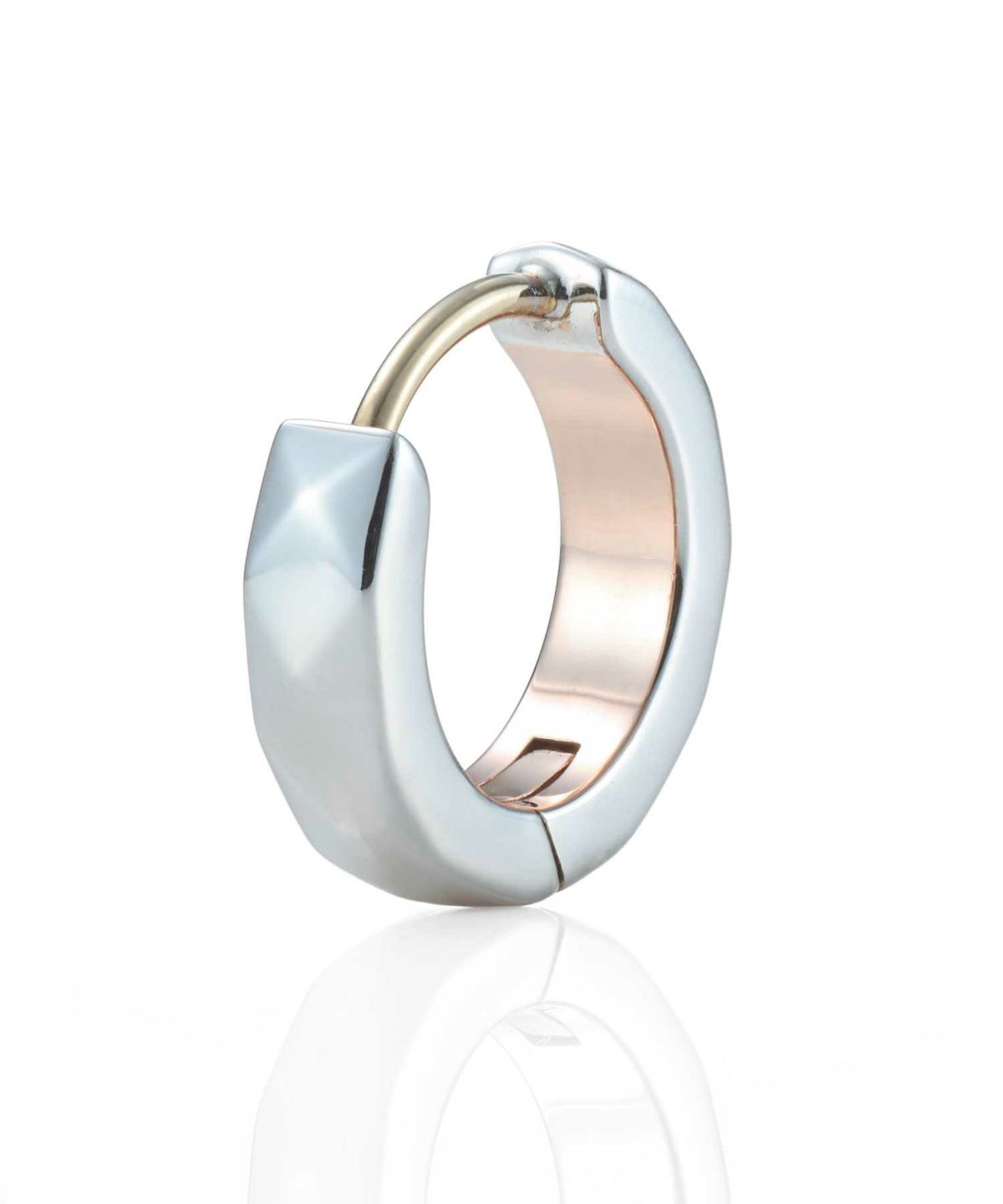 “THE EDGE”カッティングフープピアス/シルバー×ピンクゴールド/シルバー925