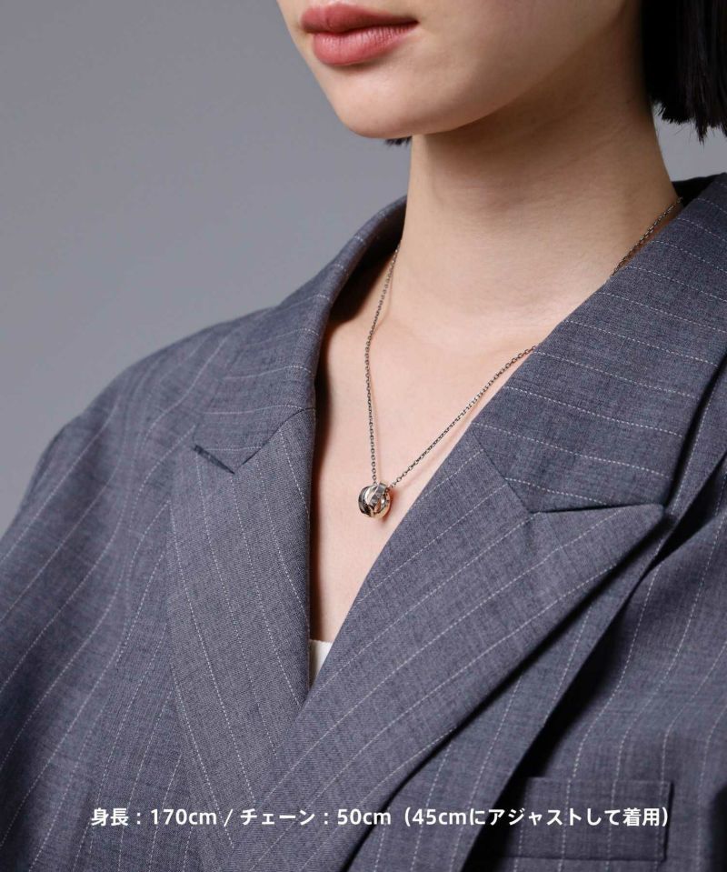 “Ivitz” eraワンツイストダブルリングネックレス/シルバー925