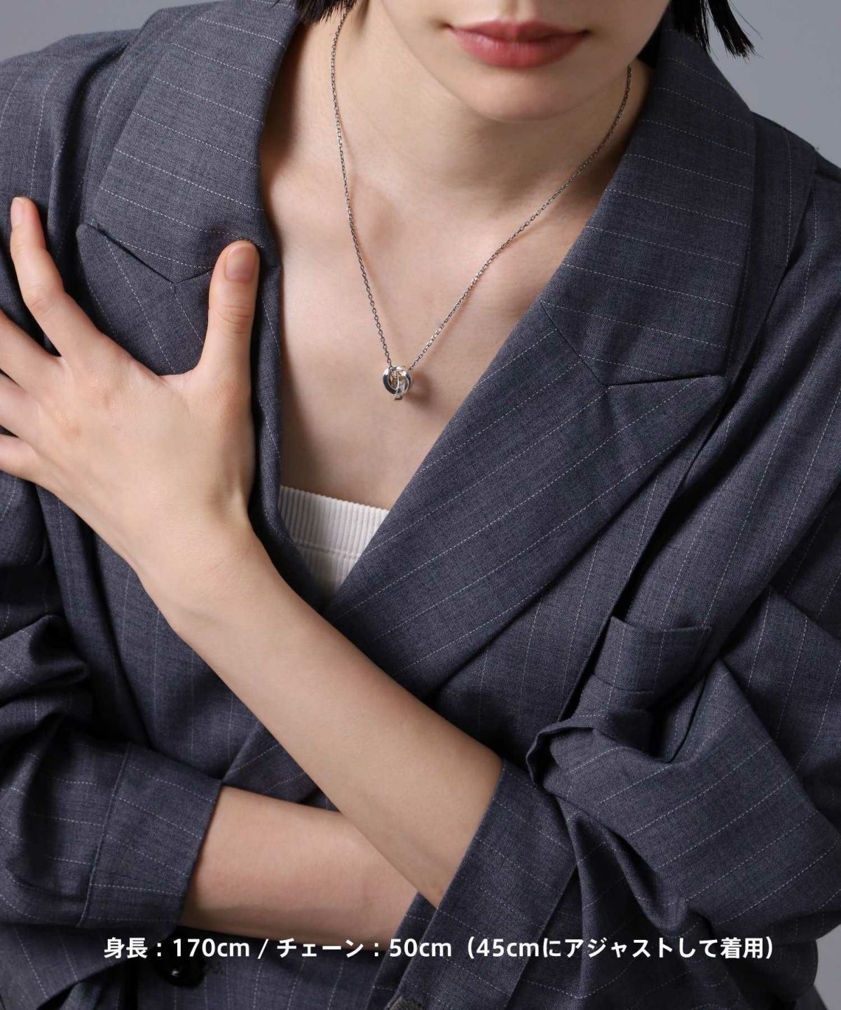 “Ivitz” eraワンツイストダブルリングネックレス/シルバー925