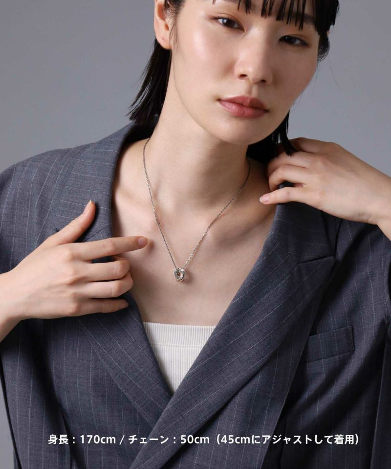 “Ivitz” eraワンツイストダブルリングネックレス/シルバー925