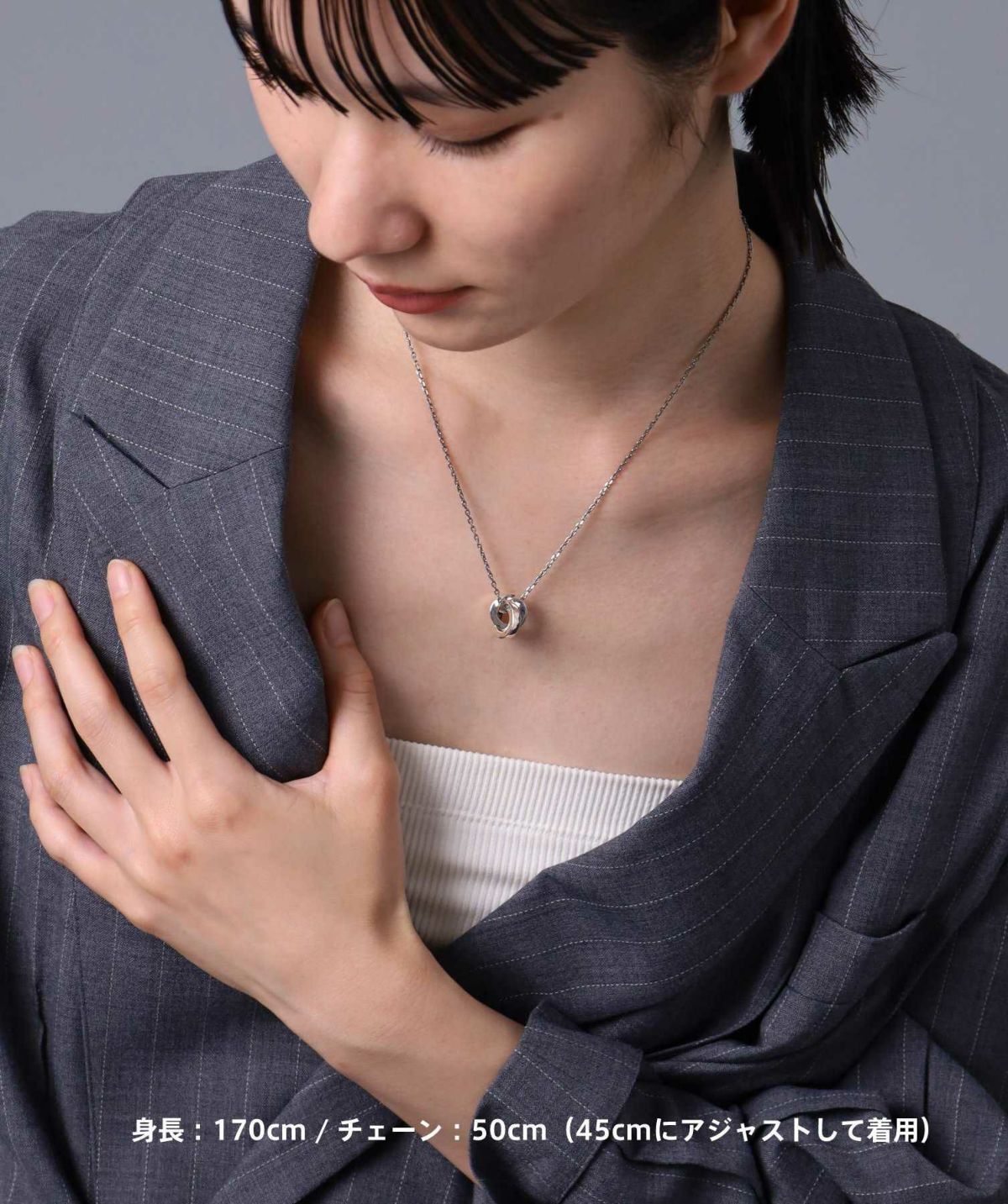 “Ivitz” eraワンツイストダブルリングネックレス/シルバー925