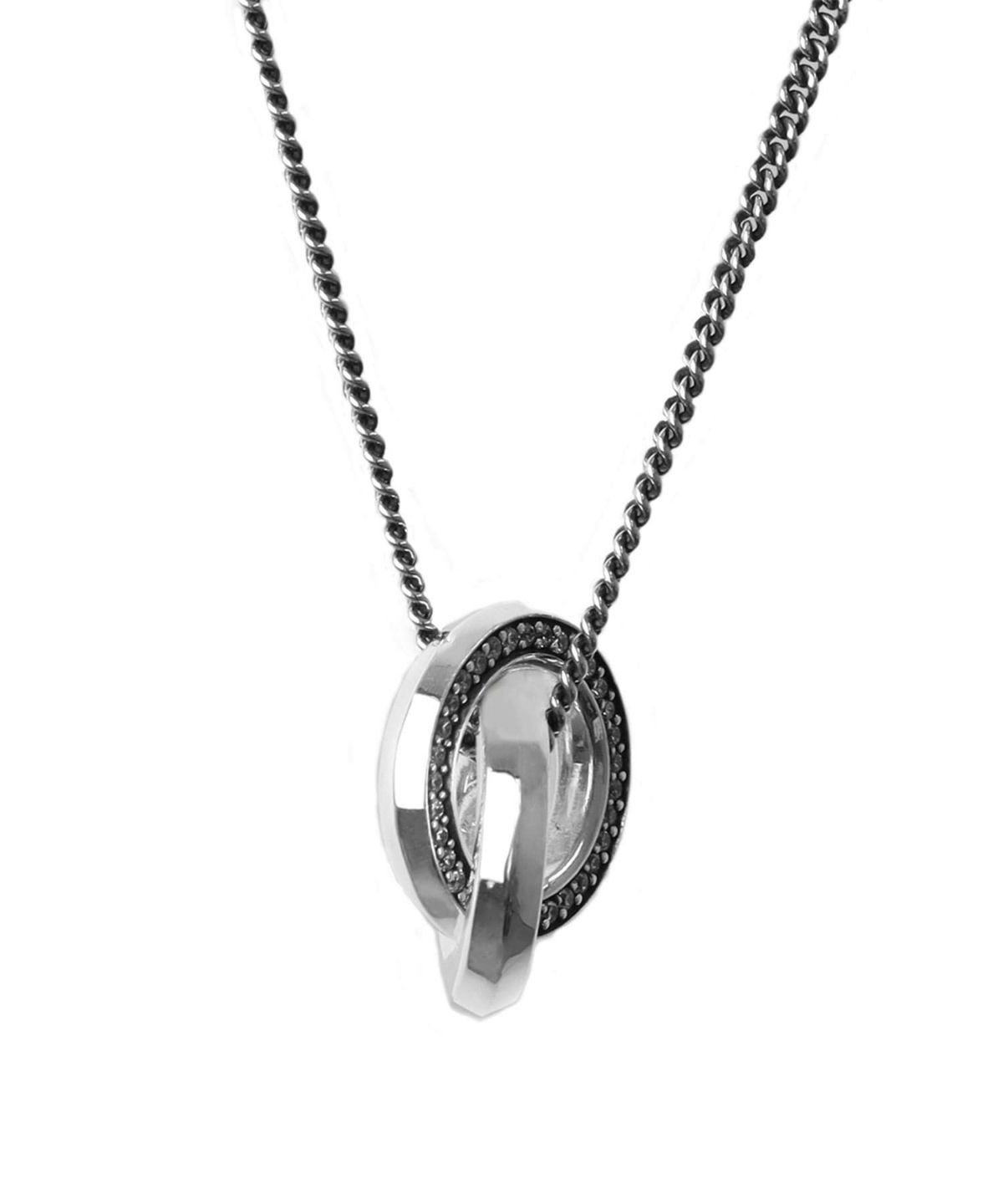 “for Gift” サイドストーンダブルリングネックレス/シルバー925