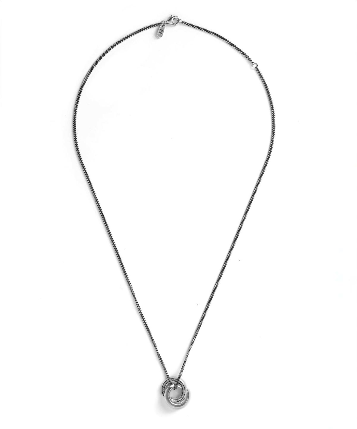 “for Gift” サイドストーンダブルリングネックレス/シルバー925