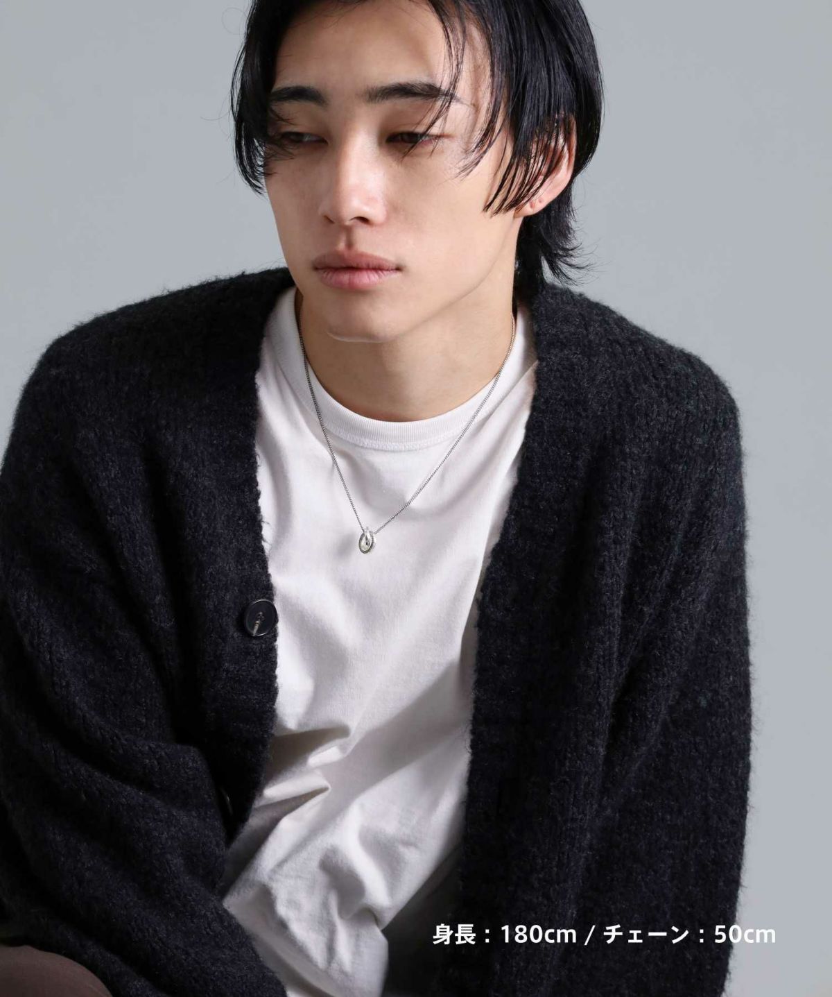 “for Gift” サイドストーンダブルリングネックレス/シルバー925