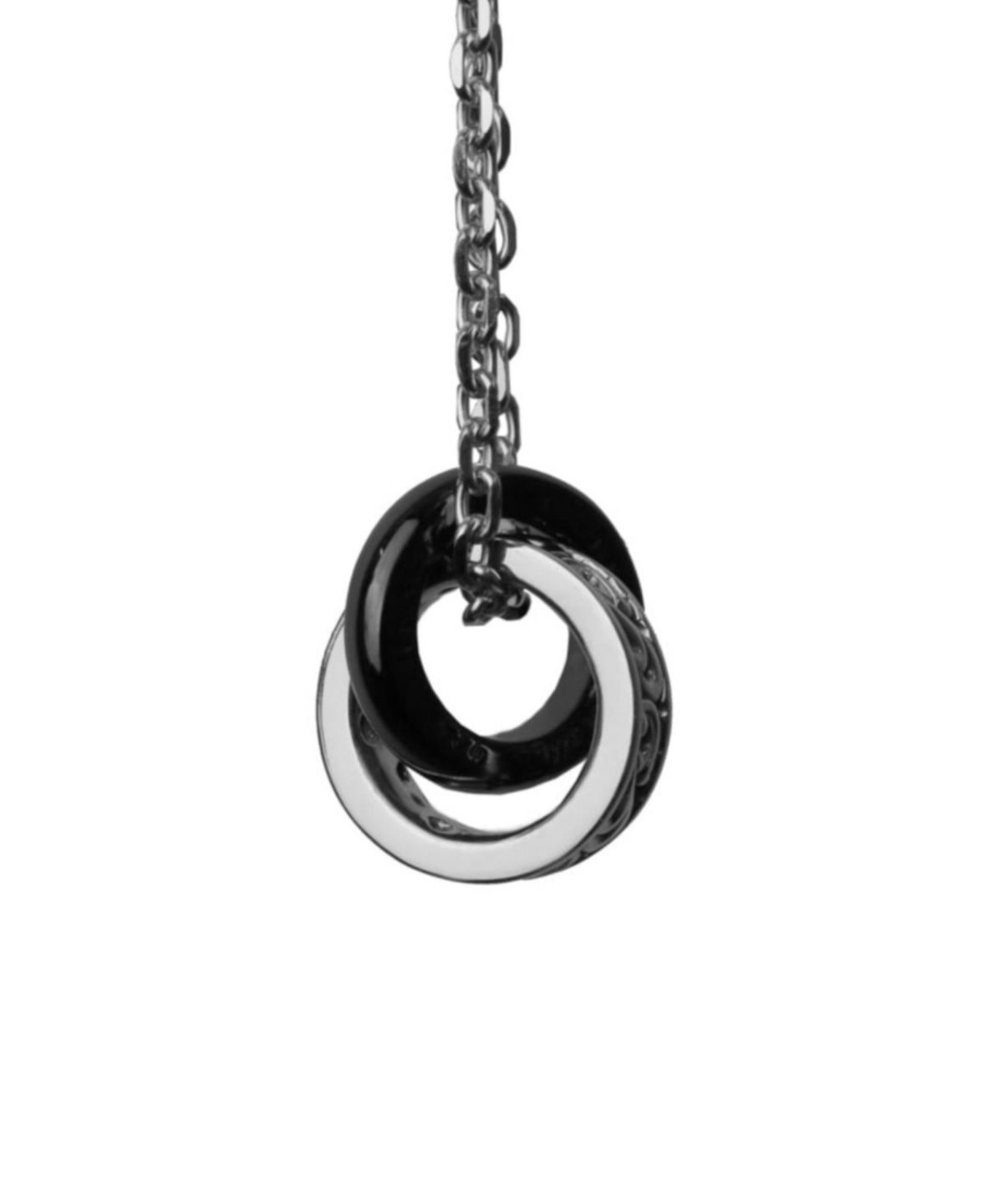 “HOWL”アラベスクダブルリングネックレス/シルバー×ブラック/シルバー925