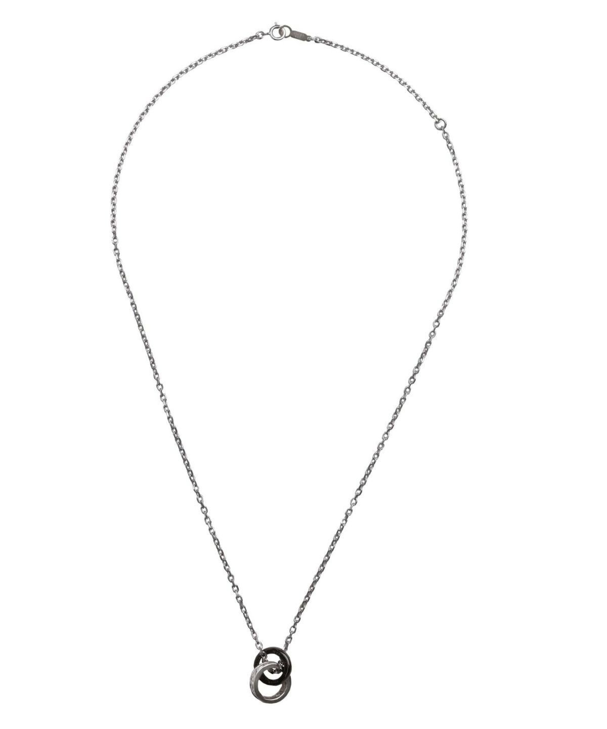 “HOWL”アラベスクダブルリングネックレス/シルバー×ブラック/シルバー925