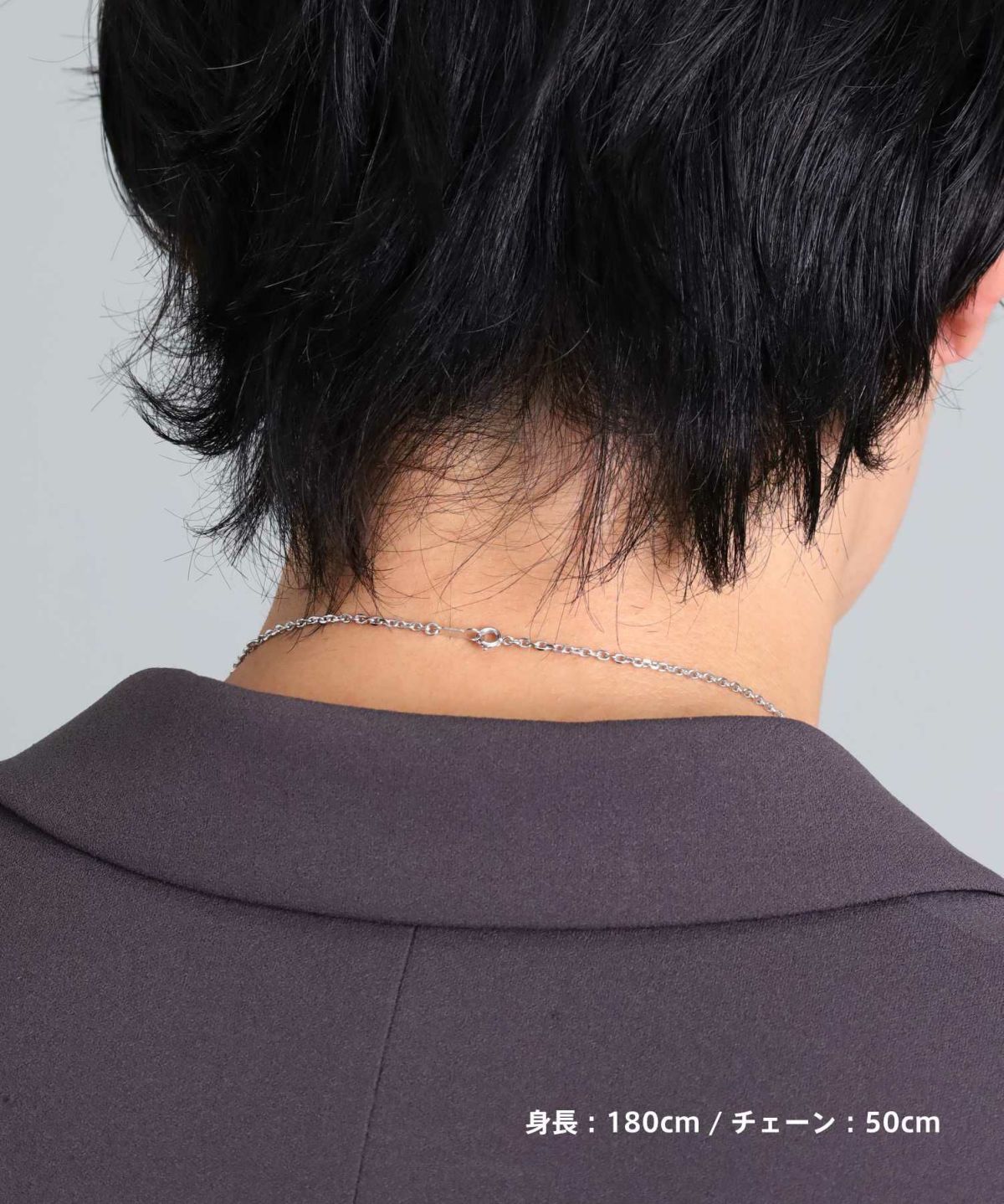 “HOWL”アラベスクダブルリングネックレス/シルバー×ブラック/シルバー925