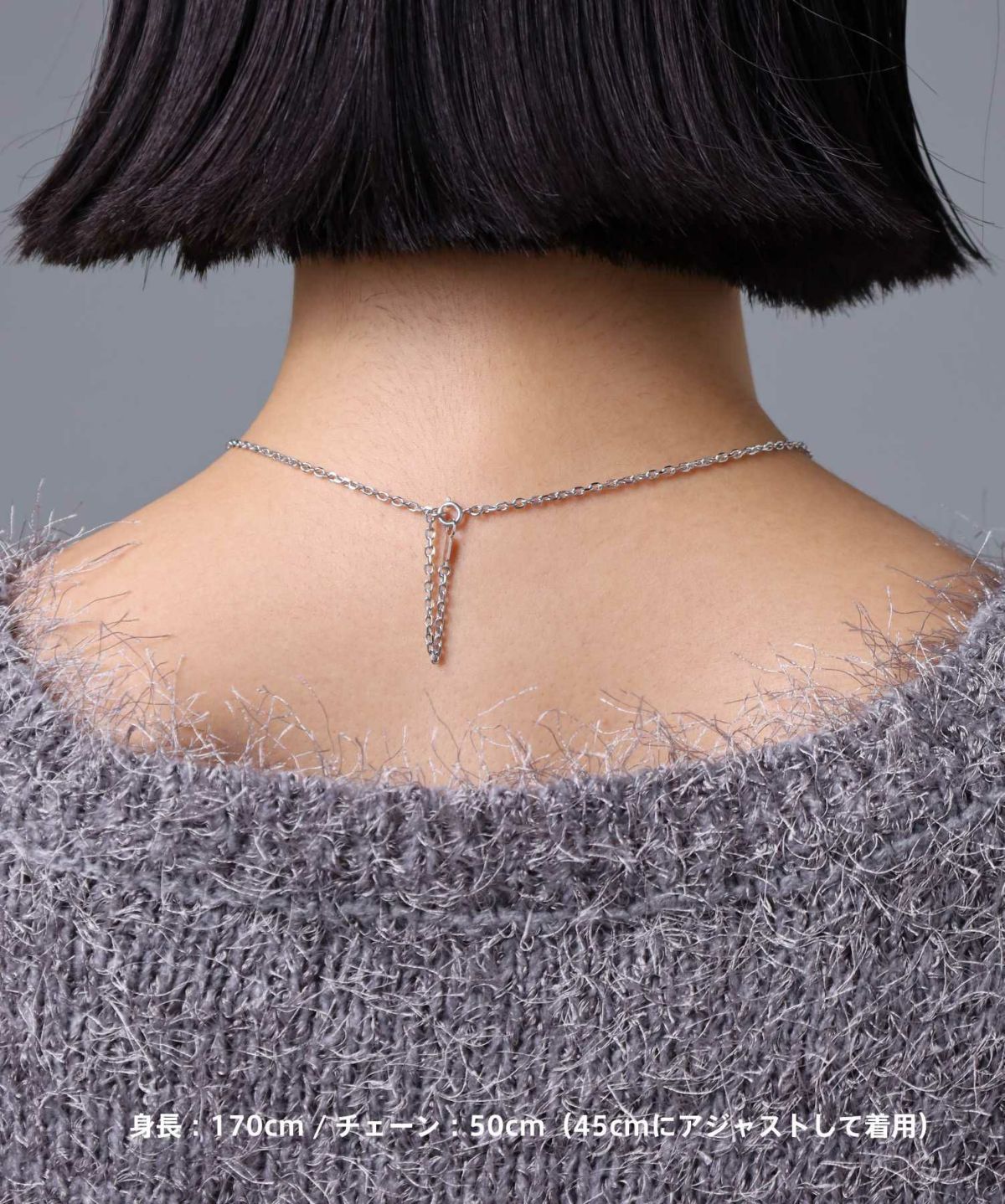 “HOWL”アラベスクダブルリングネックレス/シルバー×ブラック/シルバー925