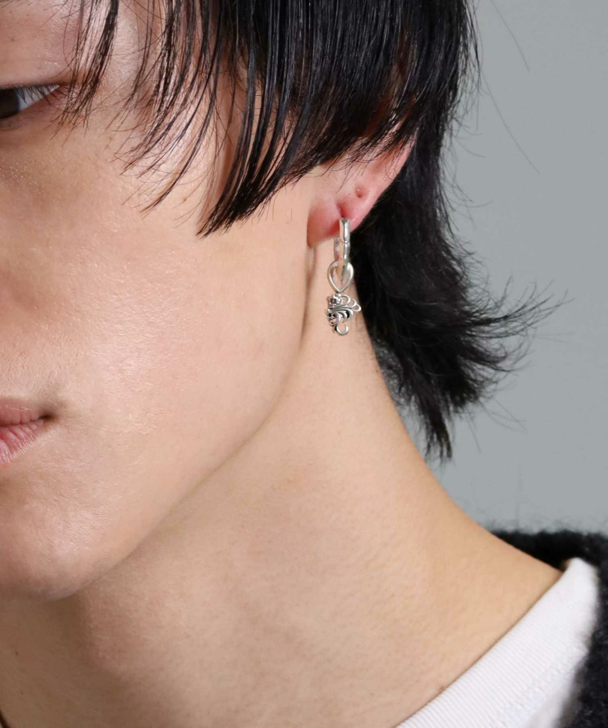  “HOWL”クロッシングピアス/タテガミフープ＆HOWLチャーム/シルバー925