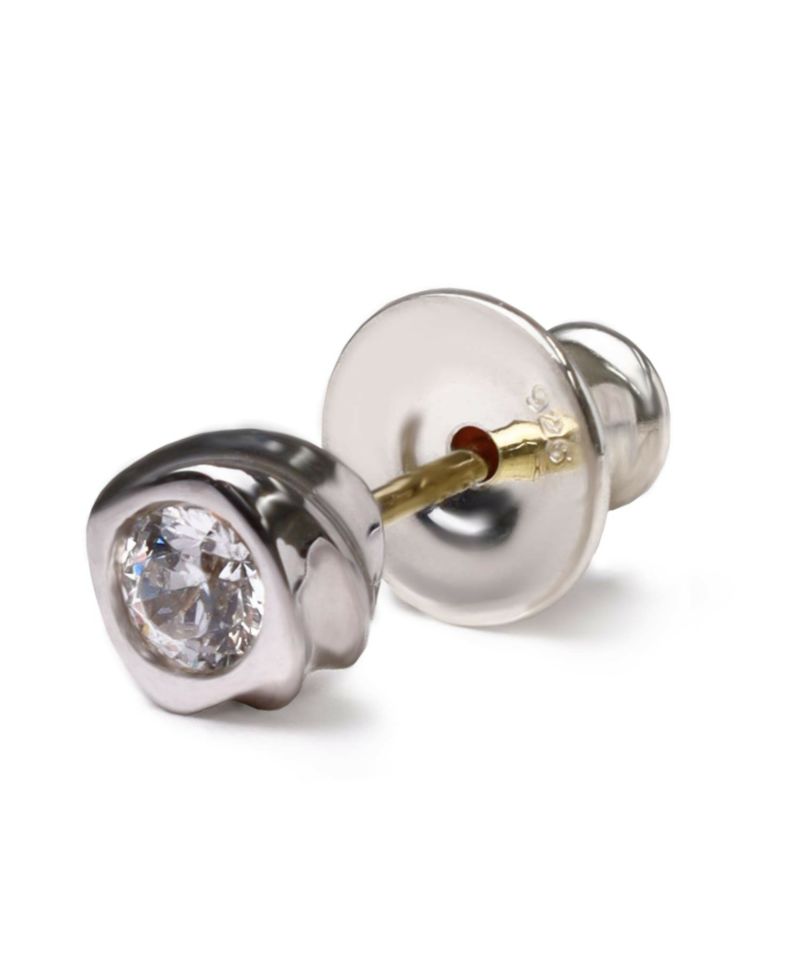 “for Gift”スタッズピアス/ツイスト/クリアジルコニア/シルバー925