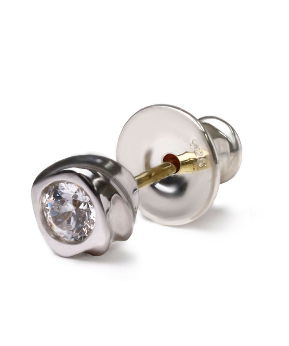 “for Gift”スタッズピアス/ツイスト/クリアジルコニア/シルバー925