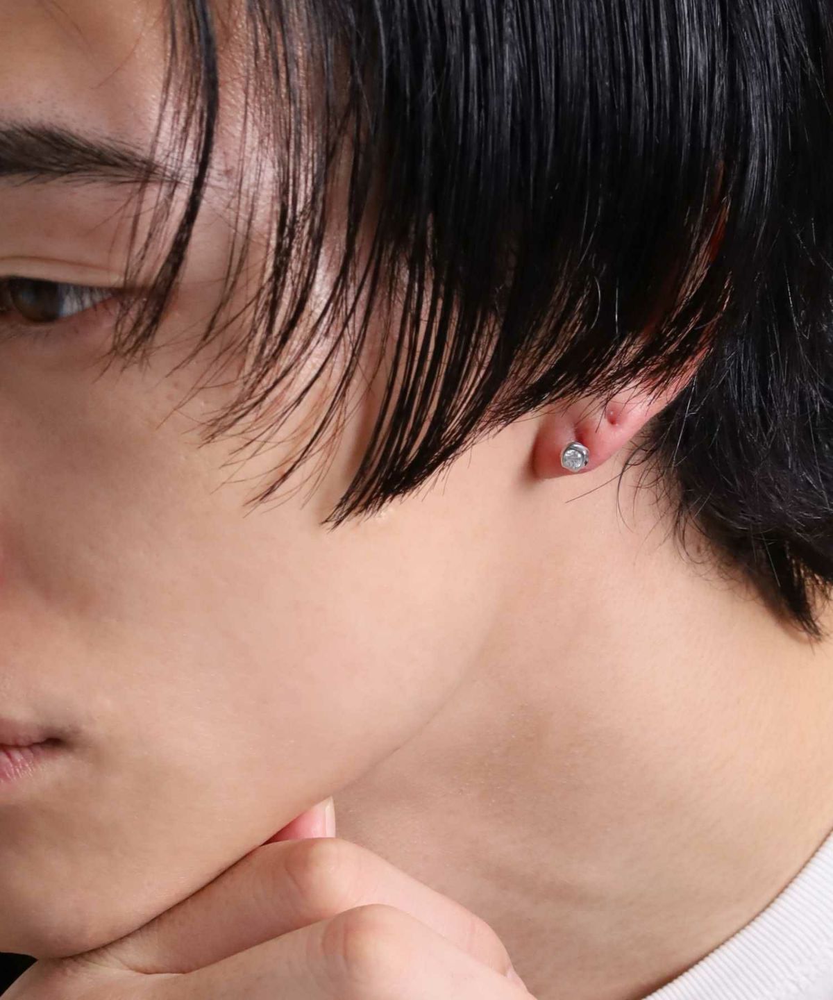 “for Gift”スタッズピアス/ツイスト/クリアジルコニア/シルバー925