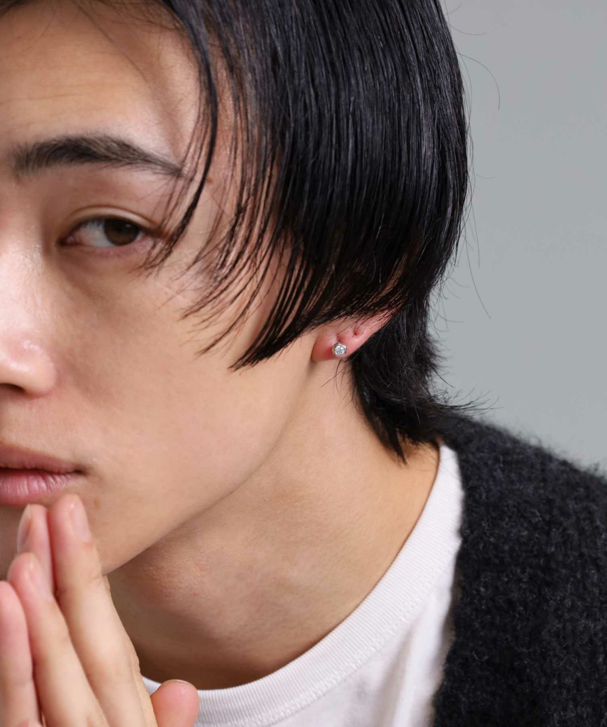 “for Gift”スタッズピアス/ツイスト/クリアジルコニア/シルバー925