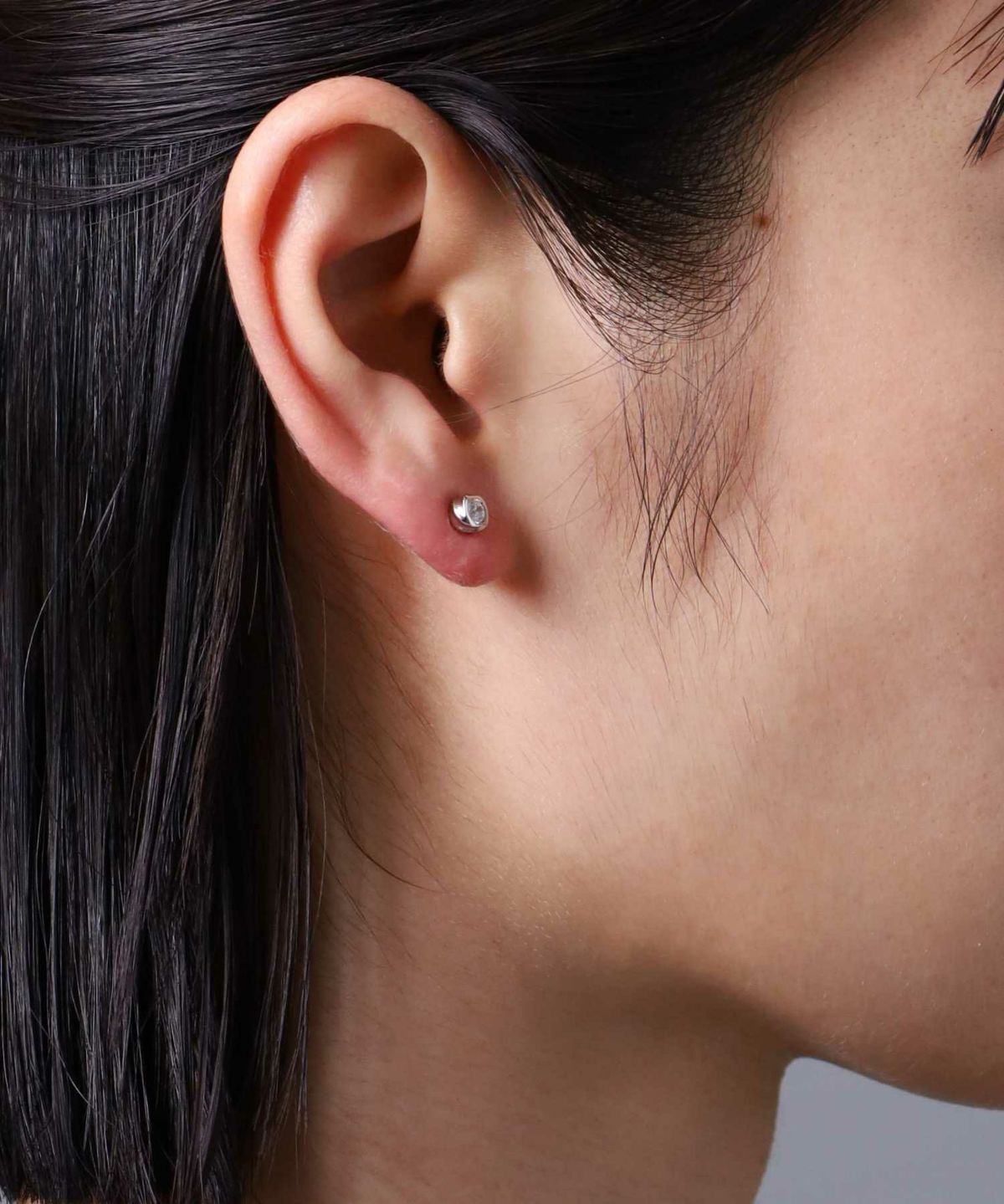 “for Gift”スタッズピアス/ツイスト/クリアジルコニア/シルバー925