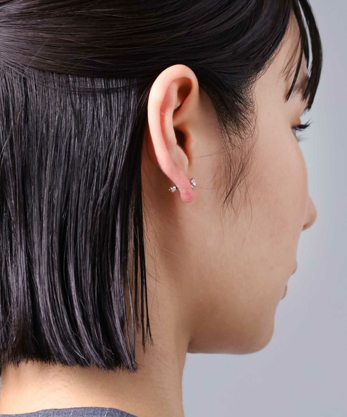 “for Gift”スタッズピアス/ツイスト/クリアジルコニア/シルバー925