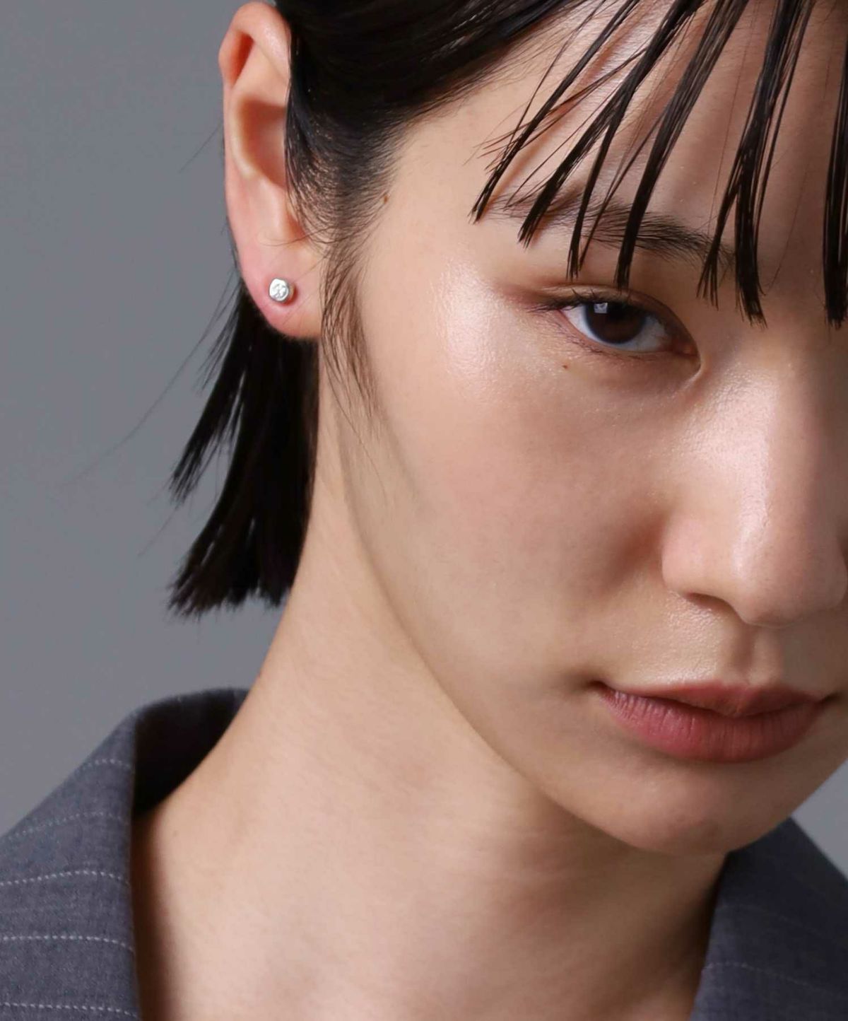 “for Gift”スタッズピアス/ツイスト/クリアジルコニア/シルバー925