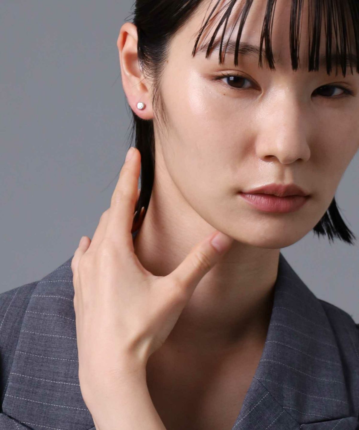 “for Gift”スタッズピアス/ツイスト/クリアジルコニア/シルバー925