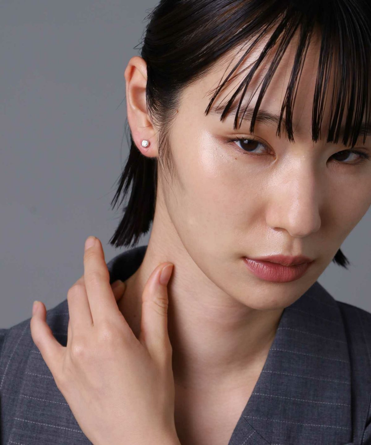 “for Gift”スタッズピアス/ツイスト/クリアジルコニア/シルバー925