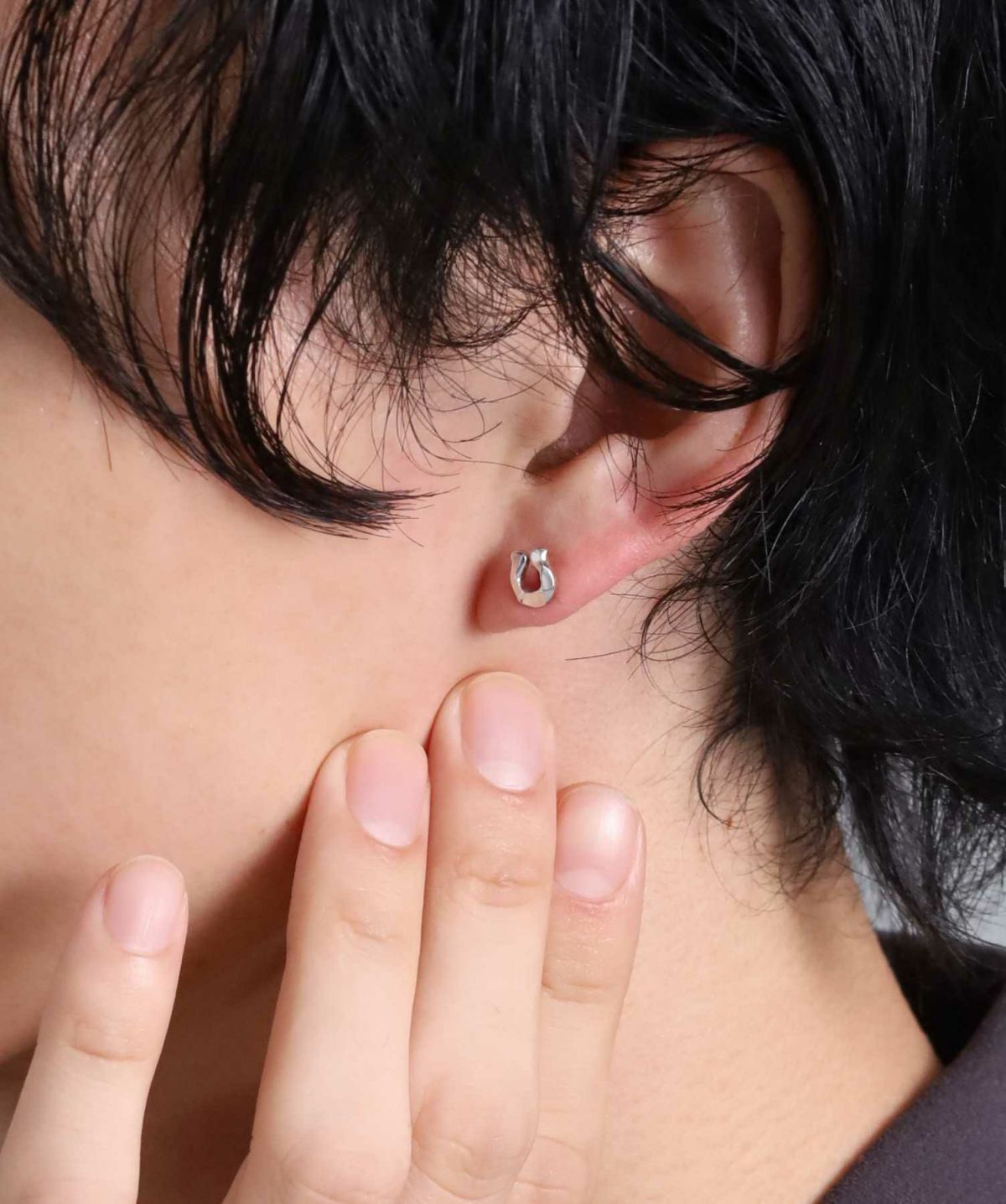 “for Gift”スタッズピアス/フラグメントホースシュー/シルバー925