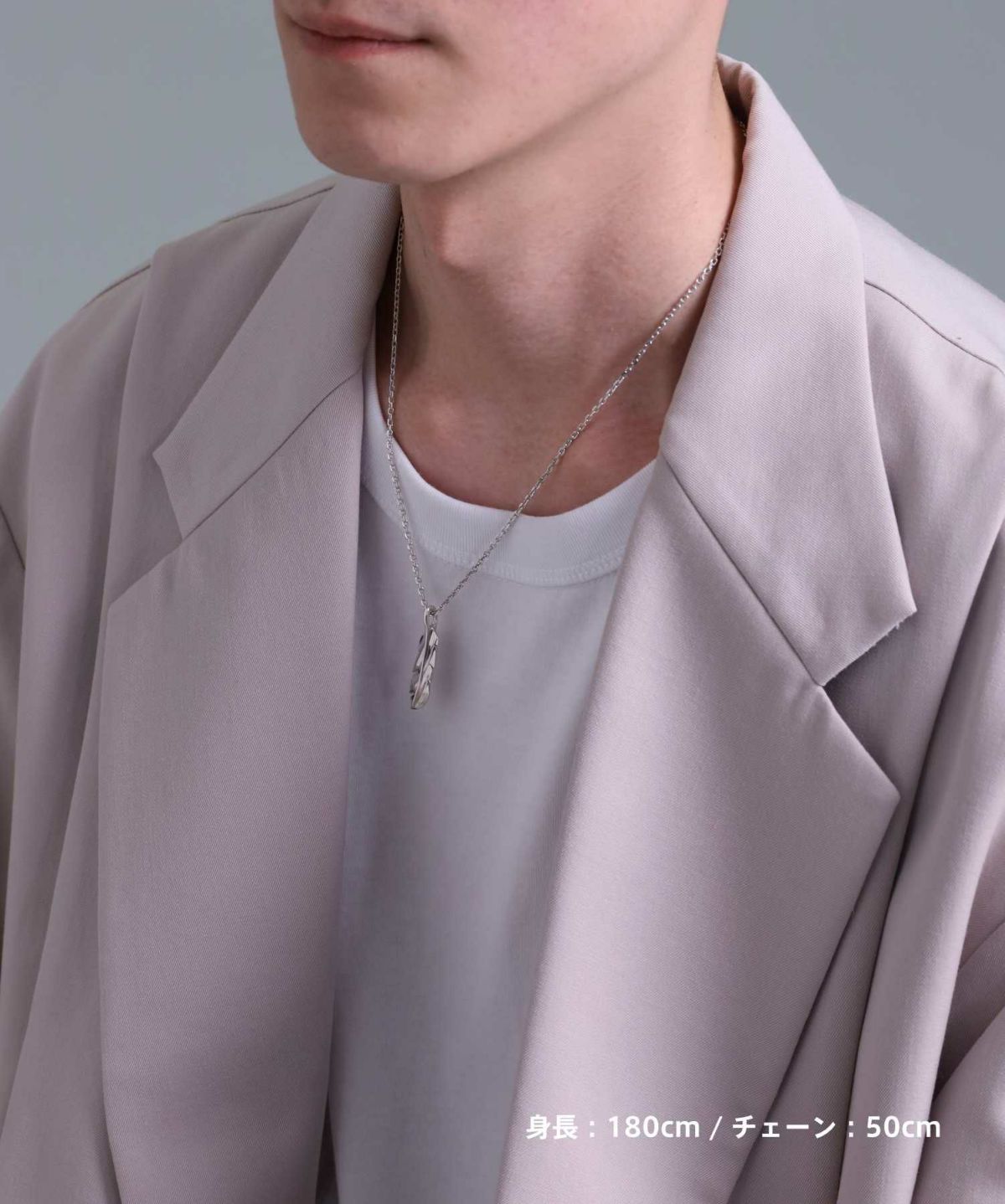 “for Gift”ツイストテクスチャーフェザーネックレス/シルバー925