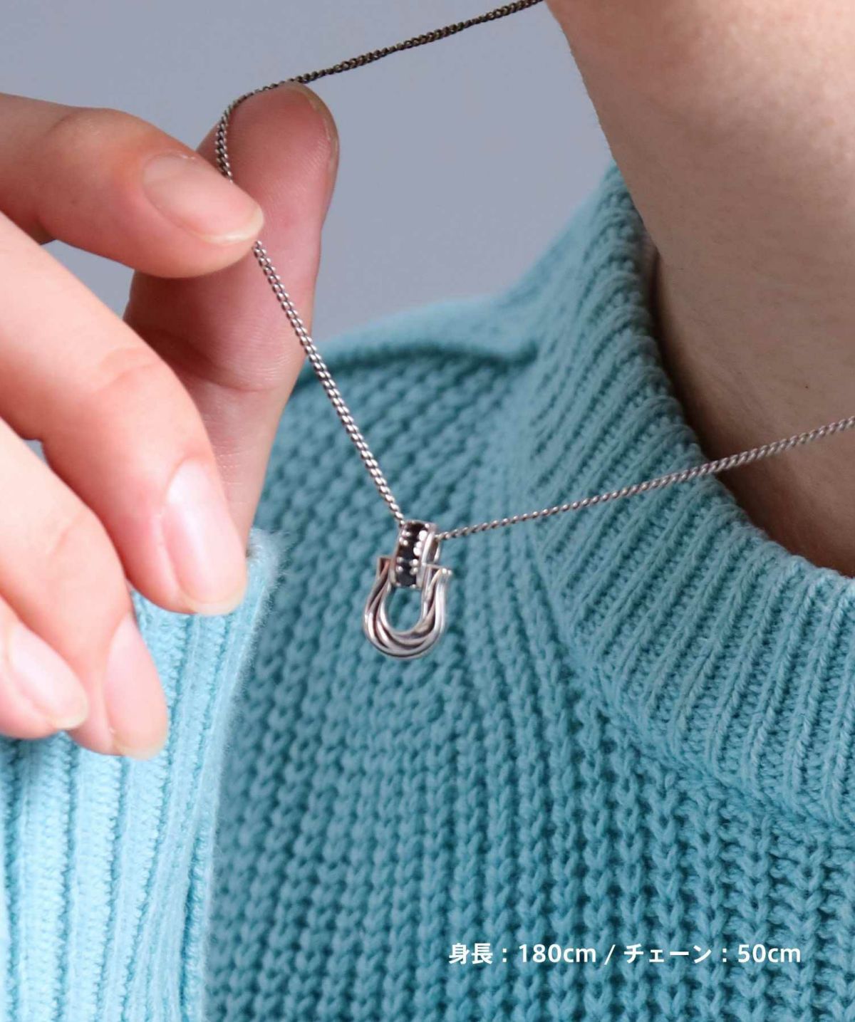 “LUCK”ツイストホースシューネックレス/シルバー925