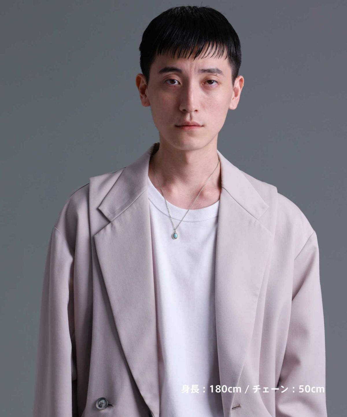 “BASIC”カレッジネックレス/ターコイズ/シルバー925