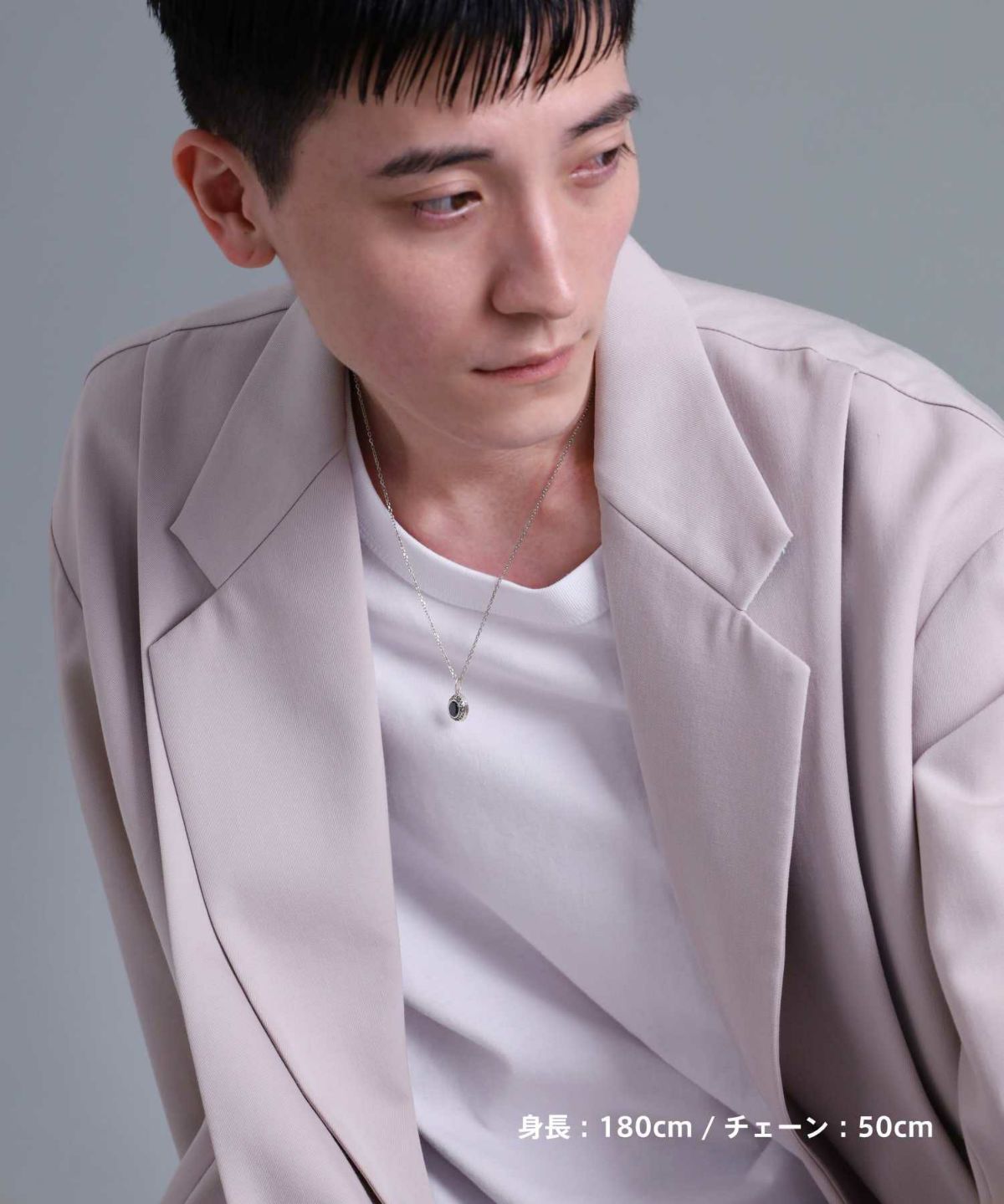 “BASIC”カレッジネックレス/ブラックジルコニア/シルバー925