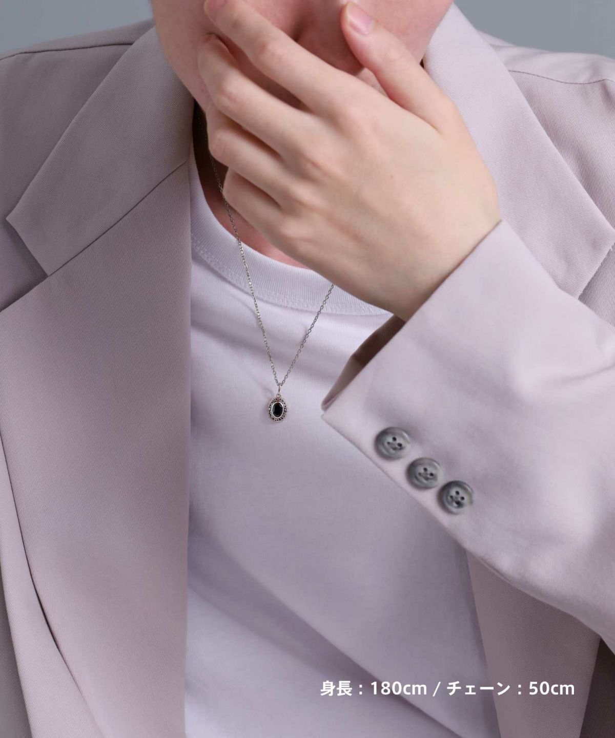 “BASIC”カレッジネックレス/ブラックジルコニア/シルバー925