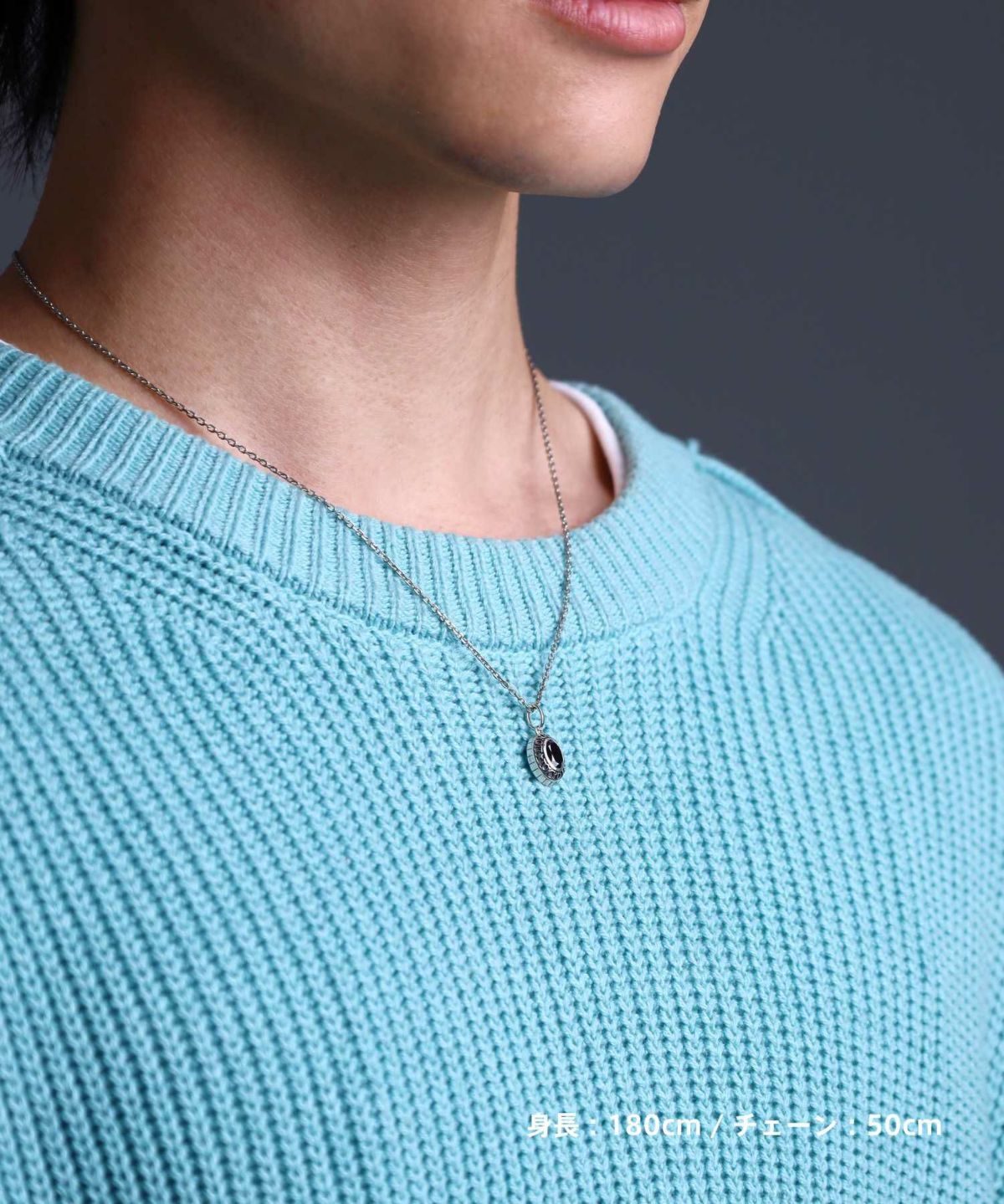 “BASIC”カレッジネックレス/ブラックジルコニア/シルバー925