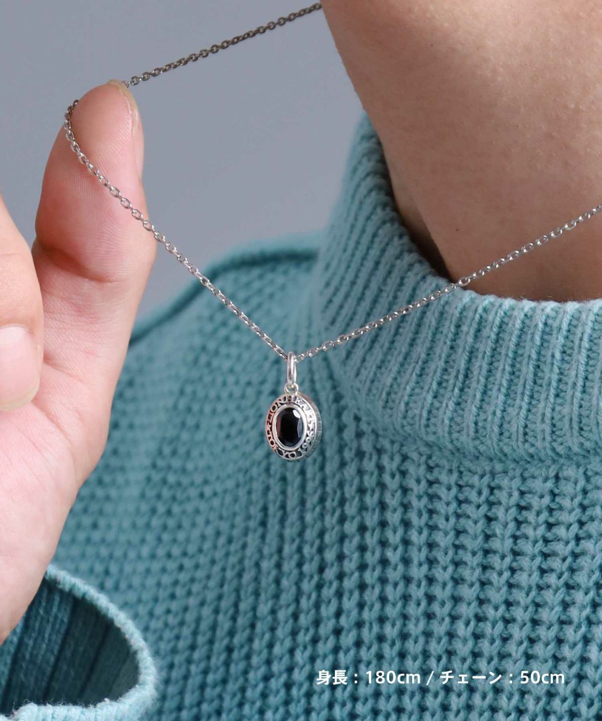 “BASIC”カレッジネックレス/ブラックジルコニア/シルバー925