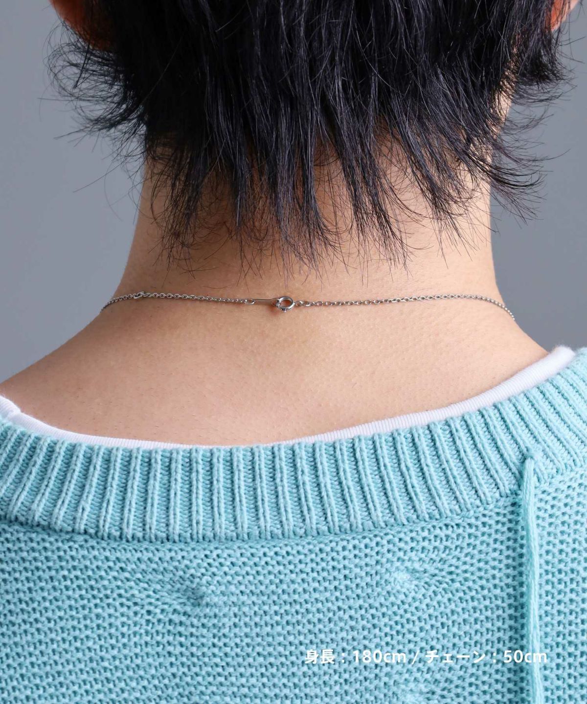 “BASIC”カレッジネックレス/ブラックジルコニア/シルバー925