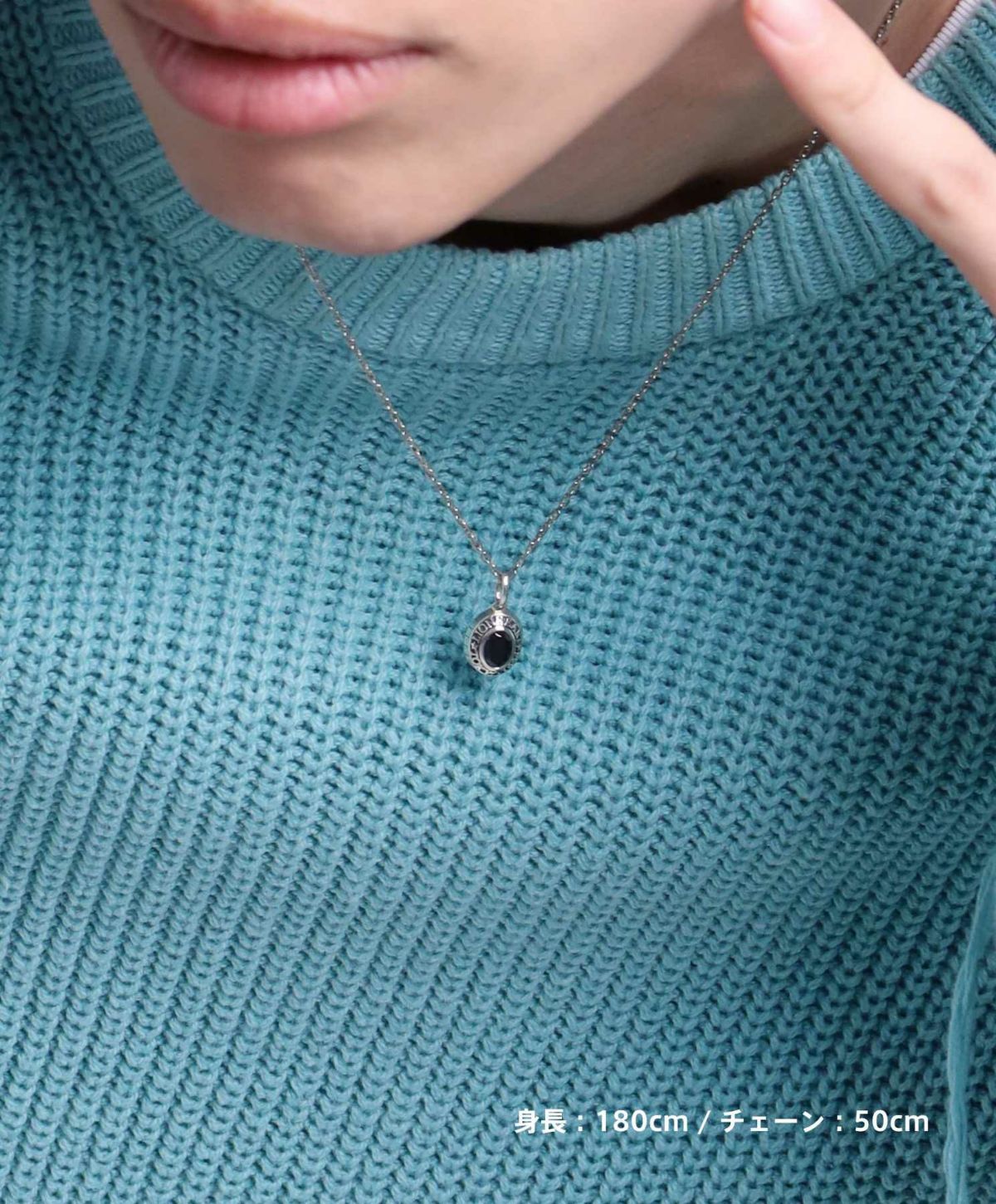 “BASIC”カレッジネックレス/ブラックジルコニア/シルバー925