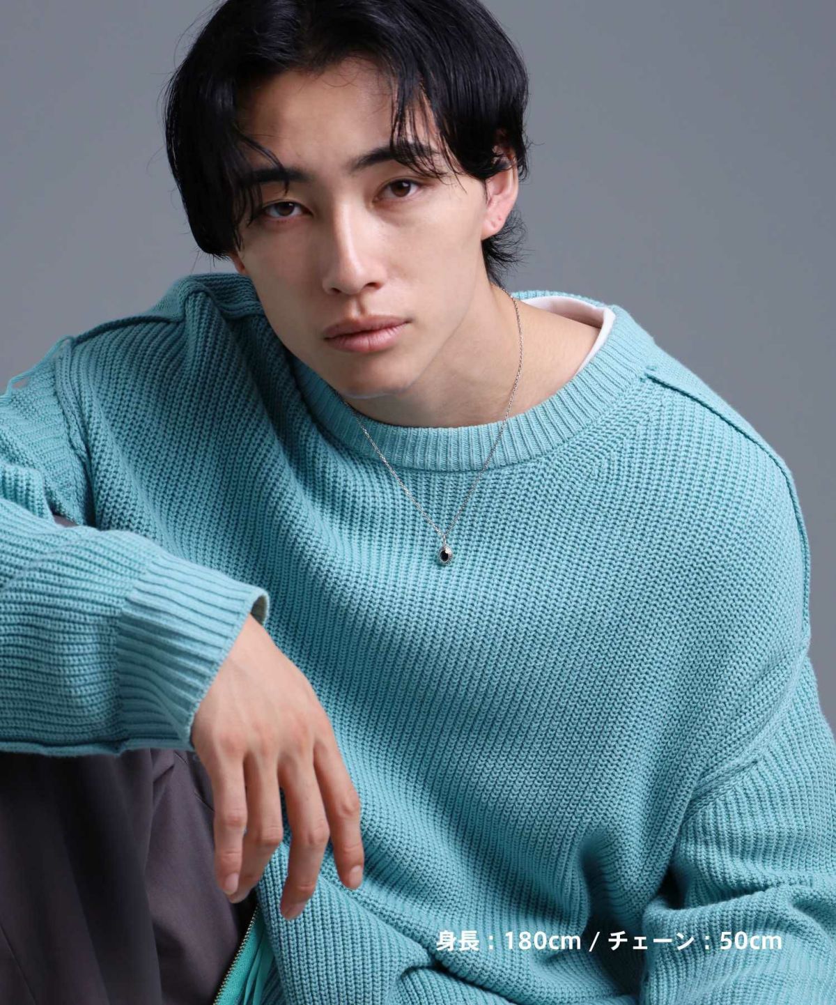 “BASIC”カレッジネックレス/ブラックジルコニア/シルバー925