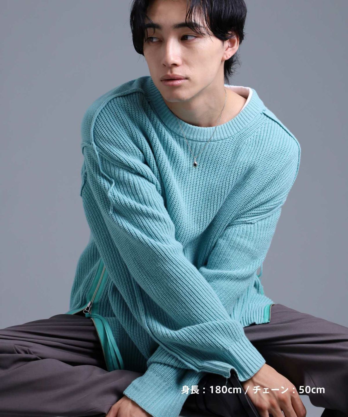 “BASIC”カレッジネックレス/ブラックジルコニア/シルバー925