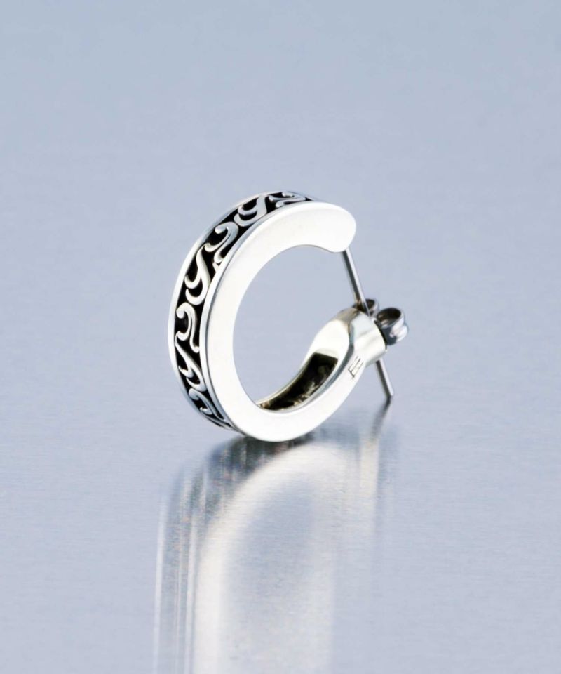“for Gift”クロッシングピアス/シティポップ“TYPE J”/シルバー925