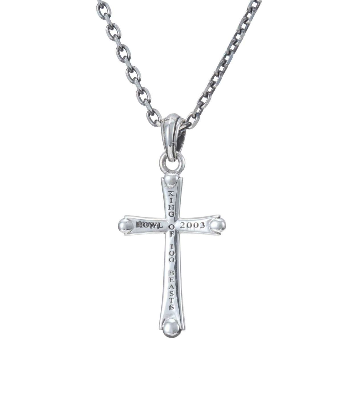 “HOWL”スレンダークロウクロスネックレス/シルバー925