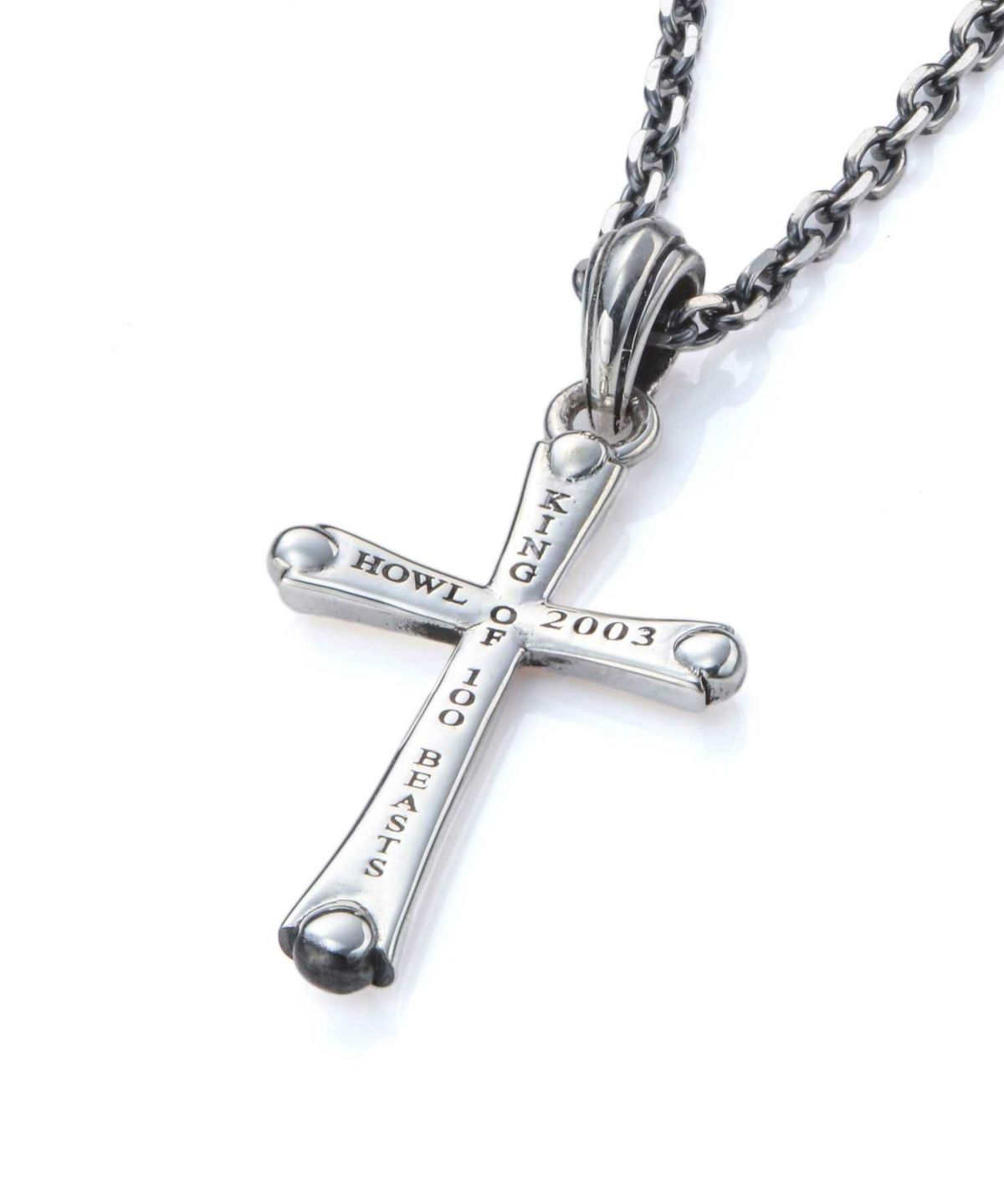 “HOWL”スレンダークロウクロスネックレス/シルバー925