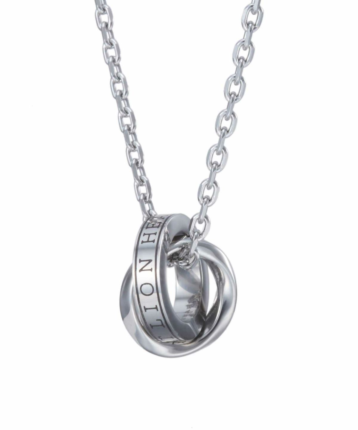 【限定展開】“LH-1”ロゴダブルリングネックレス（シルバー）/サージカルステンレス（金属アレルギー対応）