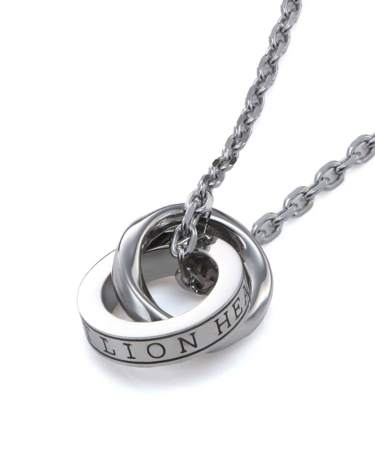 【限定展開】“LH-1”ロゴダブルリングネックレス（シルバー）/サージカルステンレス（金属アレルギー対応）