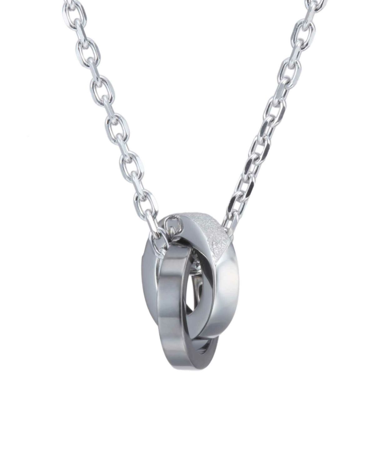 【限定展開】“SAND”ダブルリングネックレス（シルバー×ライトブラック）/サージカルステンレス（金属アレルギー対応）