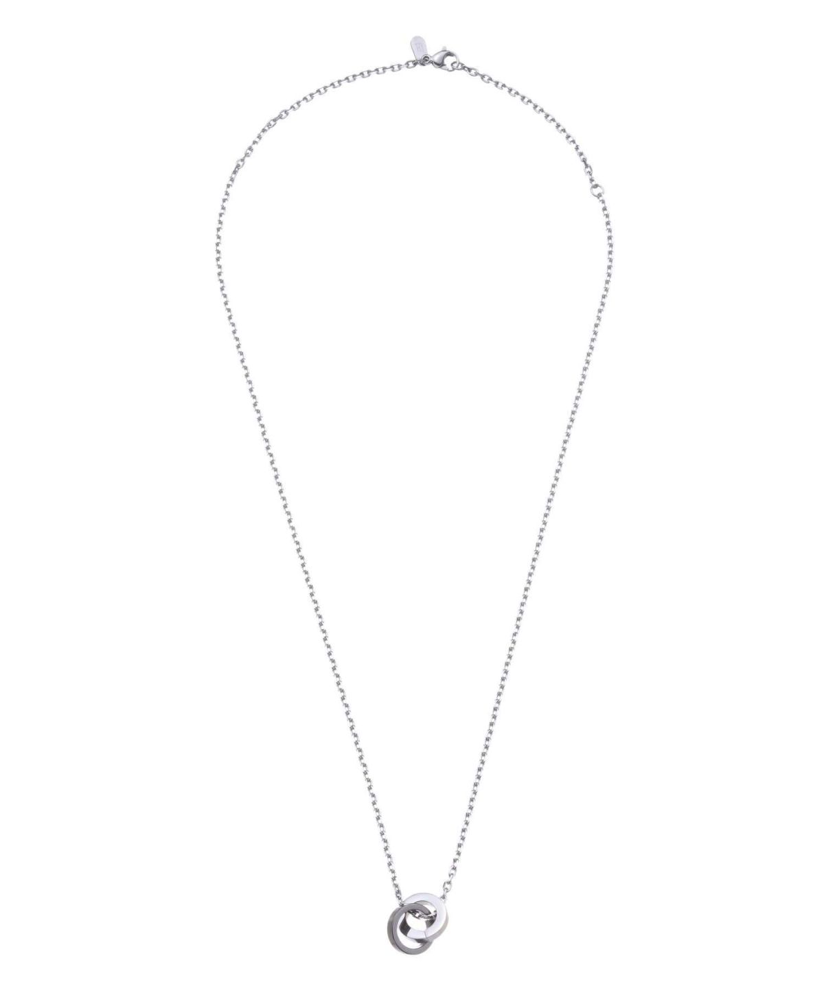 【限定展開】“SAND”ダブルリングネックレス（シルバー×ライトブラック）/サージカルステンレス（金属アレルギー対応）